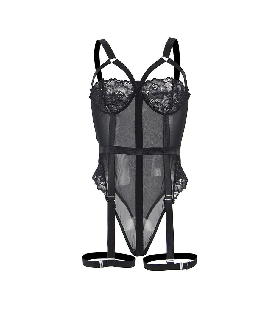 SUBBLIME - TEDDY WITH GARTER STRAP DETAIL CHEST BLACK L/XL