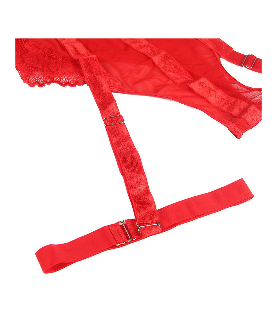 SUBBLIME - TEDDY WITH GARTER STRAP DETAIL CHEST RED L/XL