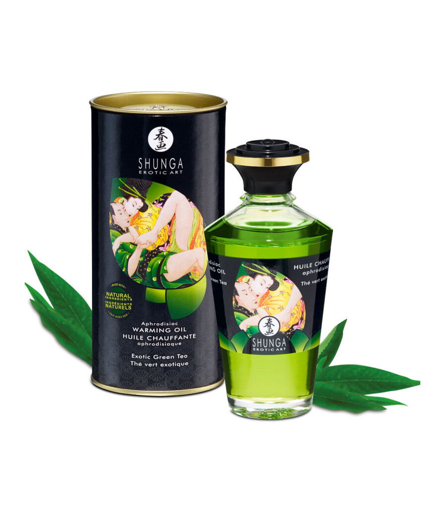 SHUNGA - OLIO DA MASSAGGIO EFFETTO CALORE BIOLOGICO AL TÈ VERDE 100 ML