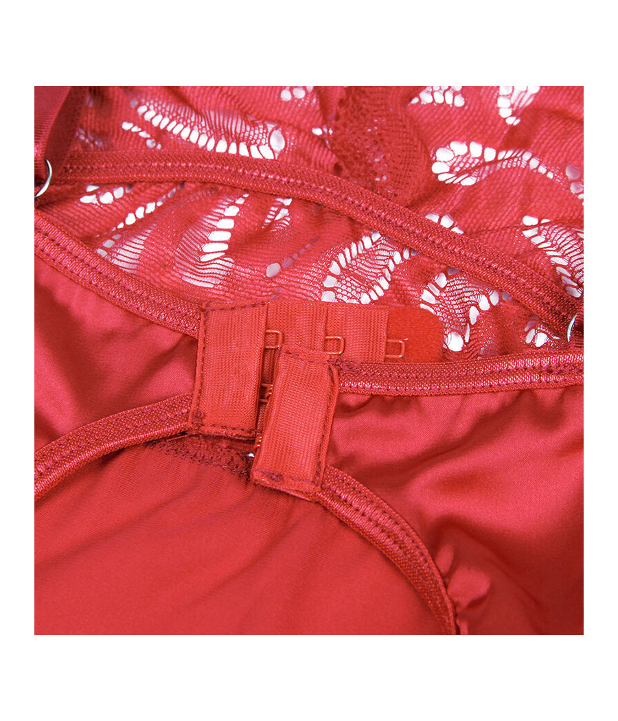 SUBBLIME - SATIN BABYDOLL WITH LACE RED S/M