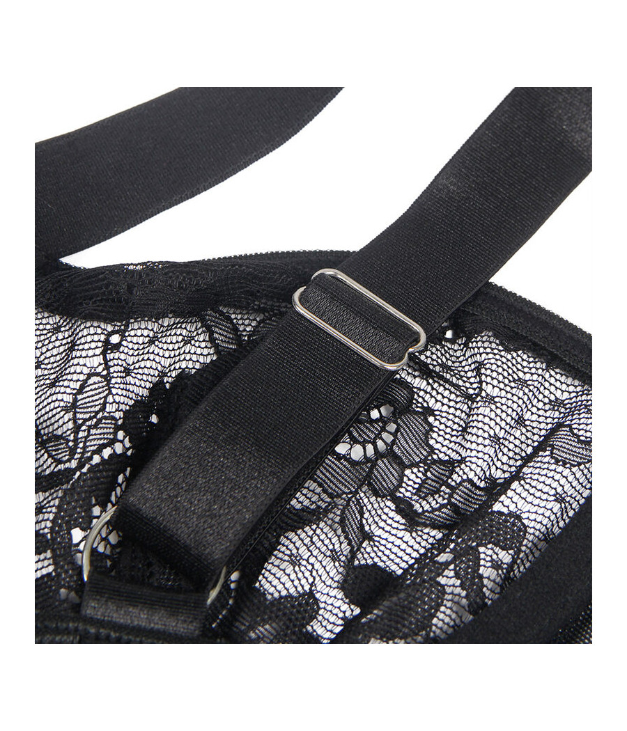 SUBBLIME - ORSACCHIOTTO CON GIARRETTIERA CON DETTAGLIO IN PIZZO E STRISCE NERO S/M