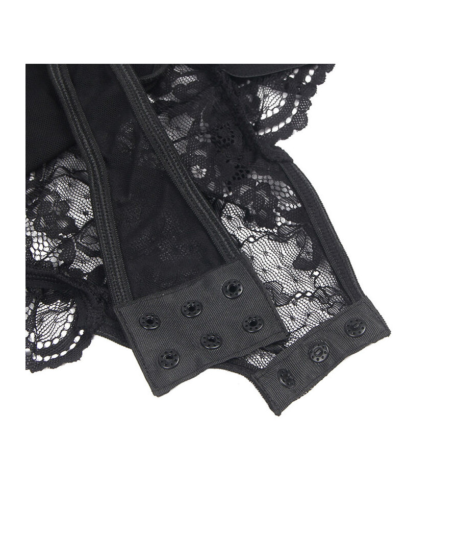 SUBBLIME - ORSACCHIOTTO CON GIARRETTIERA CON DETTAGLIO IN PIZZO E STRISCE NERO L/XL