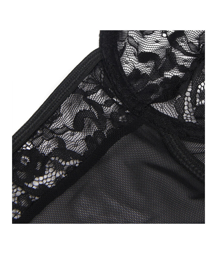 SUBBLIME - ORSACCHIOTTO CON GIARRETTIERA CON DETTAGLIO IN PIZZO E STRISCE NERO L/XL