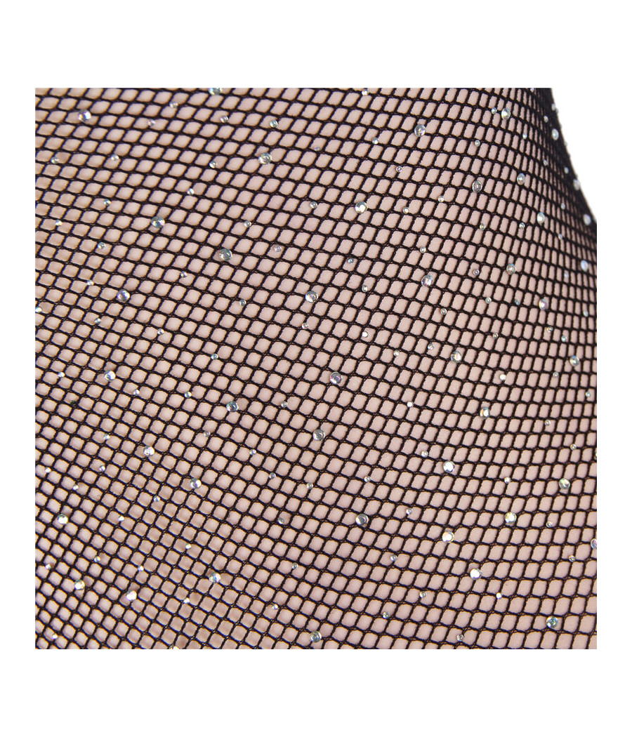SUBBLIME - 952297 BODY RÉSEILLE BRILLANT AVEC ÉPAULES DÉNUDÉES MANCHES LONGUES NOIR TAILLE UNIQUE