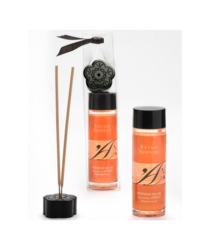 EXTASE SENSUAL - ÓLEO DE MASSAGEM DE EFEITO CALOR COM FEROMÔNIOS DE MARACUJ 100 ML