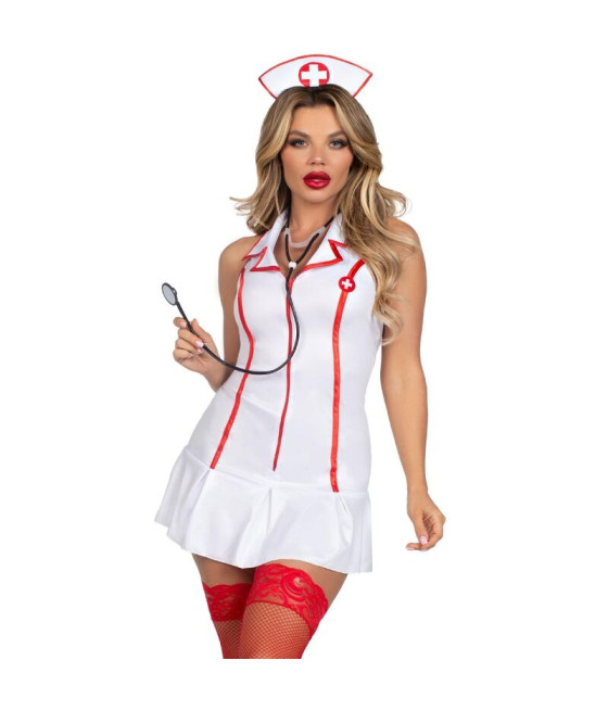LEG AVENUE - FANTASIA DE ENFERMEIRA-CHEFE BRANCA M/G