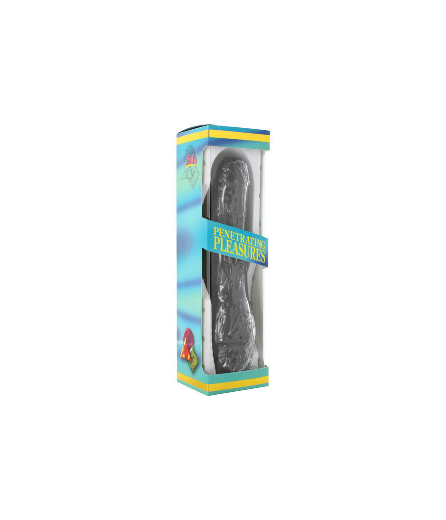 SEVEN CREATIONS - VIBRADOR VINIL P-SHAPE PÊNIS PRETO 20 CM