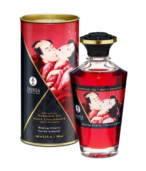 SHUNGA - OLIO DA MASSAGGIO EFFETTO CALORE SAPORE INTENSO DI CILIEGIA 100 ML