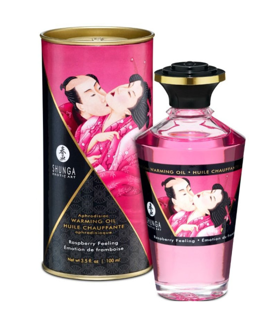 SHUNGA - OLIO DA MASSAGGIO EFFETTO CALORE SAPORE INTENSO DI LAMPONE 100 ML