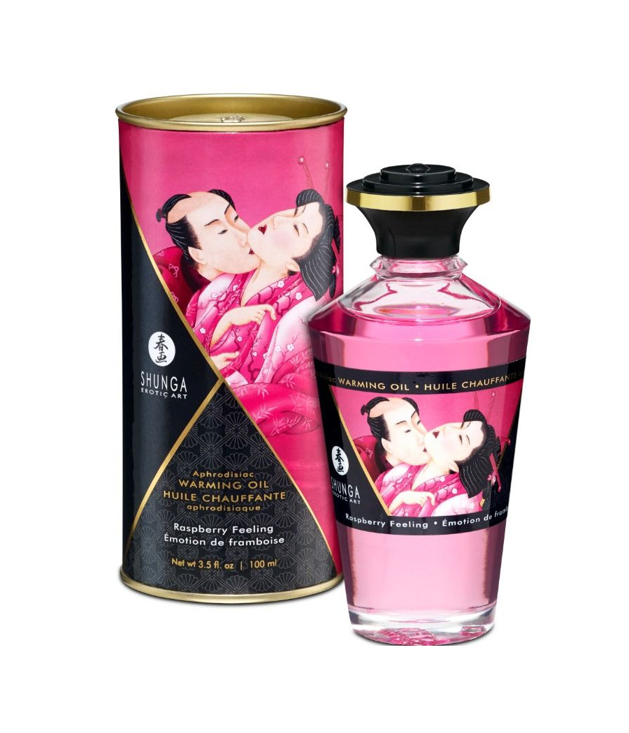SHUNGA - HUILE DE MASSAGE EFFET THERMIQUE SAVEUR INTENSE DE FRAMBOISE 100 ML