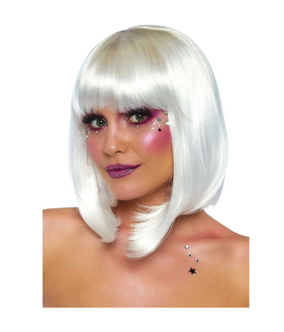 LEG AVENUE - PERUCA BOB CUT FOSFORESCENTE BRANCA