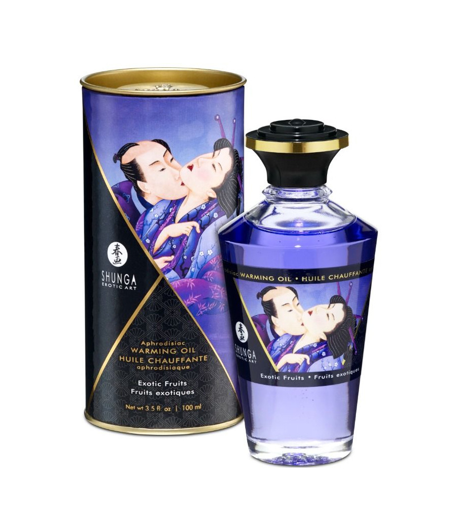 SHUNGA - ACEITE MASAJE EFECTO CALOR SABOR FRUTAS EXÓTICAS 100 ML