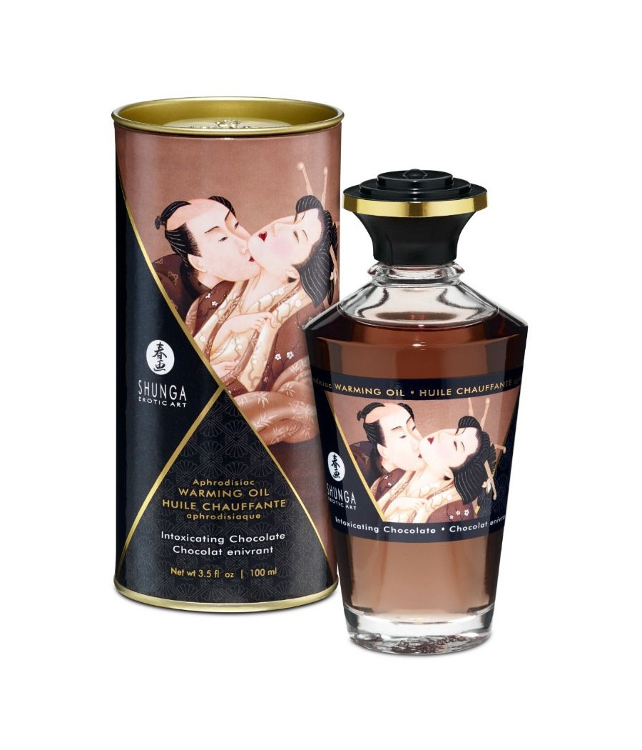 SHUNGA - HUILE DE MASSAGE À EFFET CHALEUR SAVEUR INTENSE DE CHOCOLAT 100 ML
