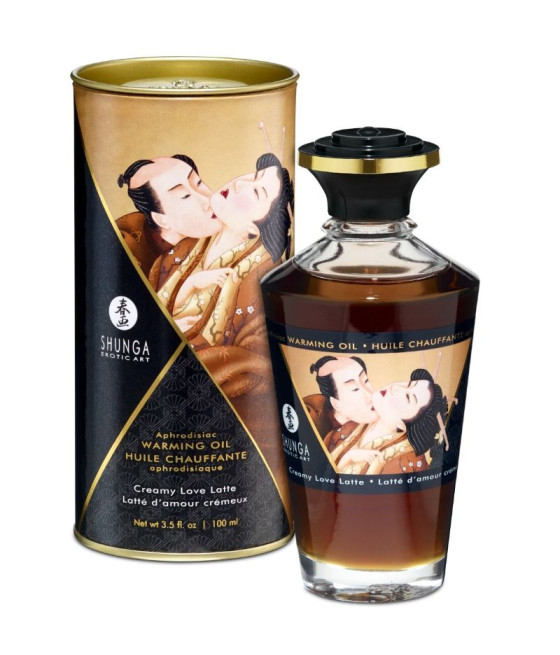 SHUNGA - ÓLEO DE MASSAGEM COM EFEITO DE CALOR SABOR CREMOSO LOVE LATTE 100 ML