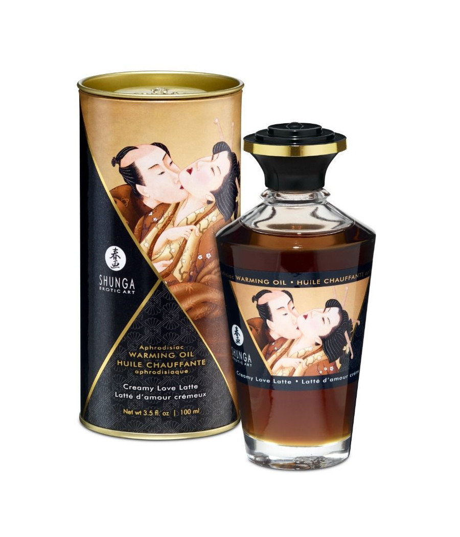 SHUNGA - ACEITE MASAJE EFECTO CALOR SABOR CAFÉ 100 ML