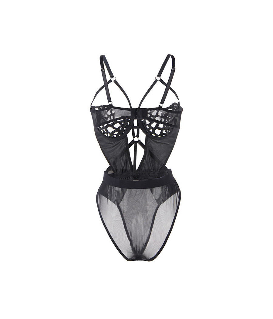 SUBBLIME - 954055 SEXY SPITZEN-BODY SCHWARZ S/M