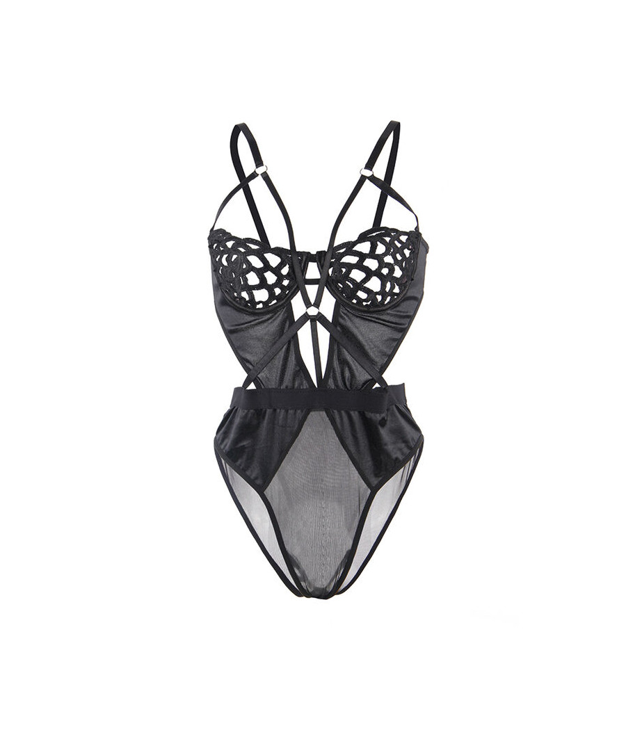 SUBBLIME - 954055 SEXY SPITZEN-BODY SCHWARZ S/M