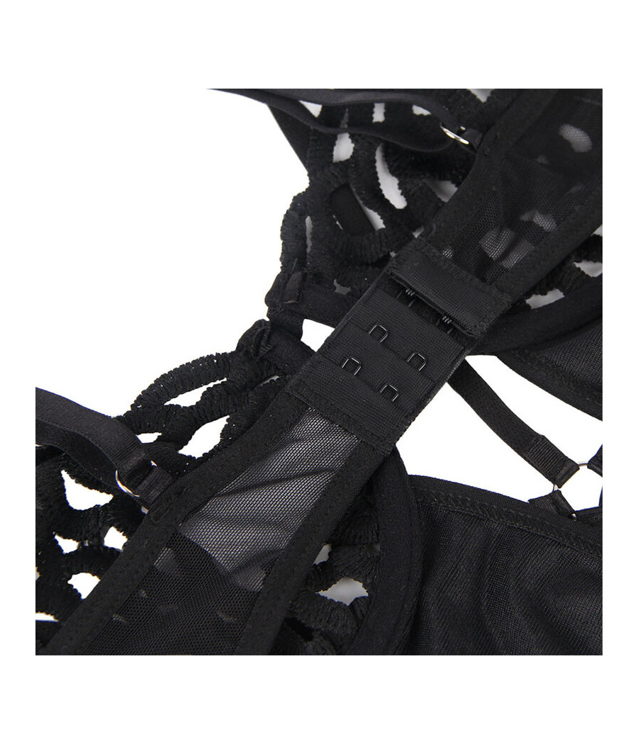 SUBBLIME - 954055 SEXY SPITZEN-BODY SCHWARZ S/M