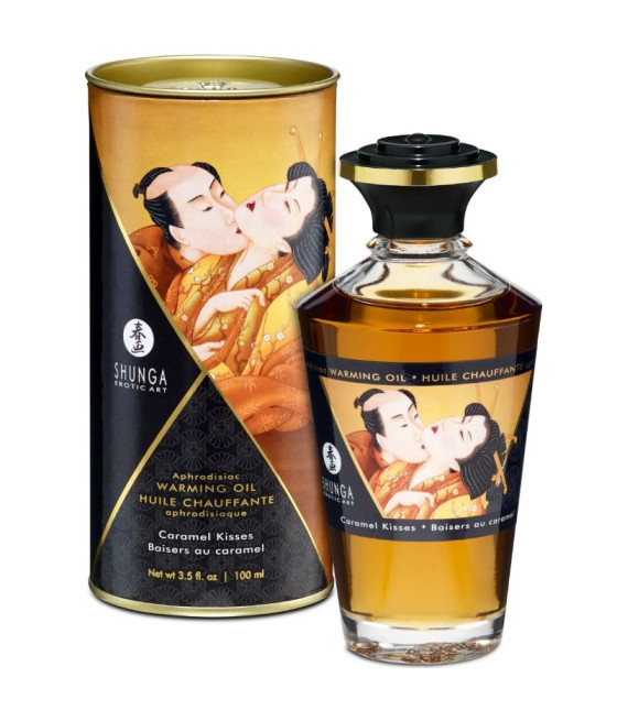 SHUNGA - MASSAGE OIL WITH HEAT EFFECT CARAMEL FLAVOR 100 ML