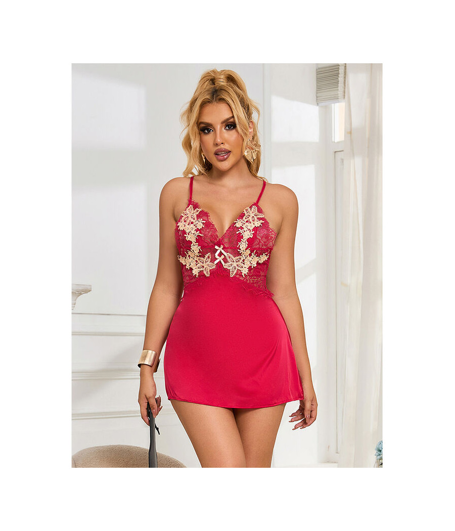 SUBBLIME - 954123 BABYDOLL CON DISEÑO FLORAL ROJO S/M