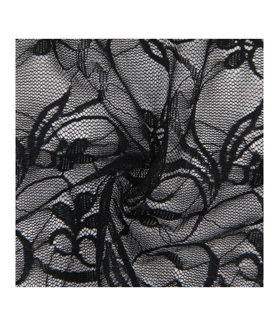 SUBBLIME - 954185 BABYDOLL EN DENTELLE À BRETELLES RÉGLABLES NOIRE S/M