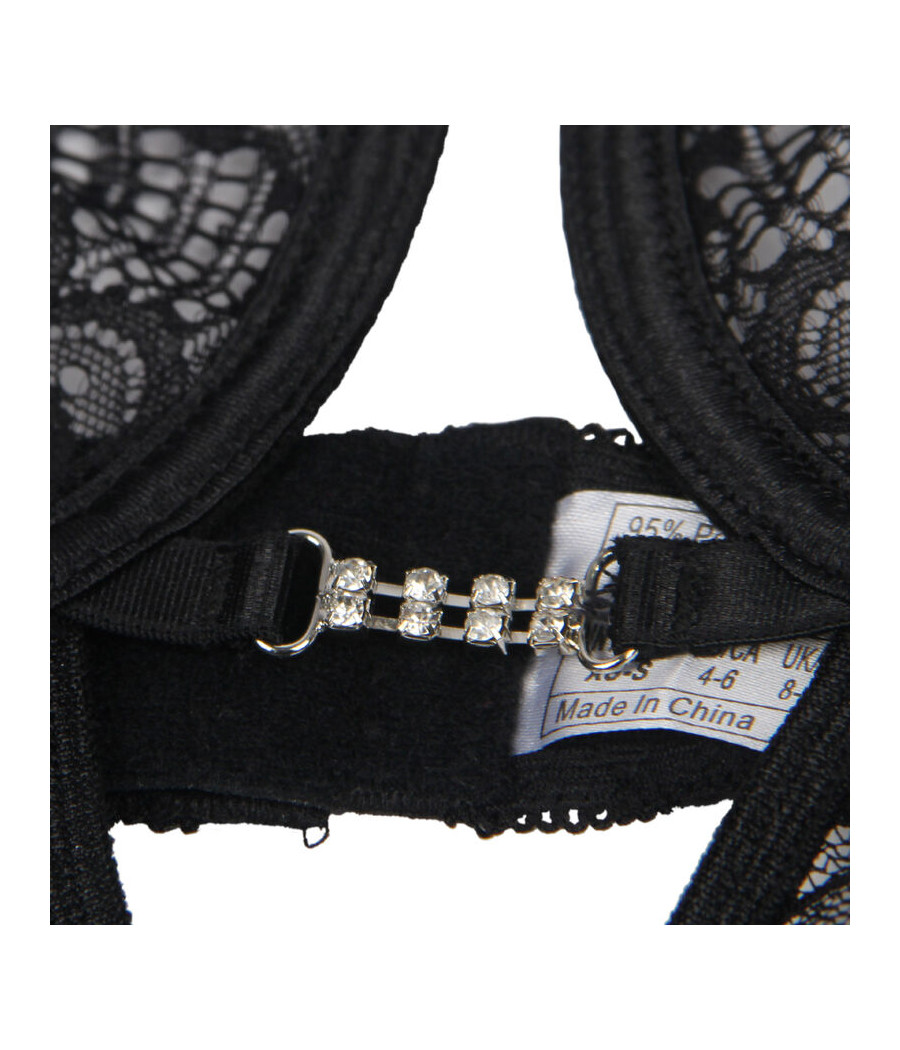 SUBBLIME - 954185 BABYDOLL EN DENTELLE À BRETELLES RÉGLABLES NOIRE S/M