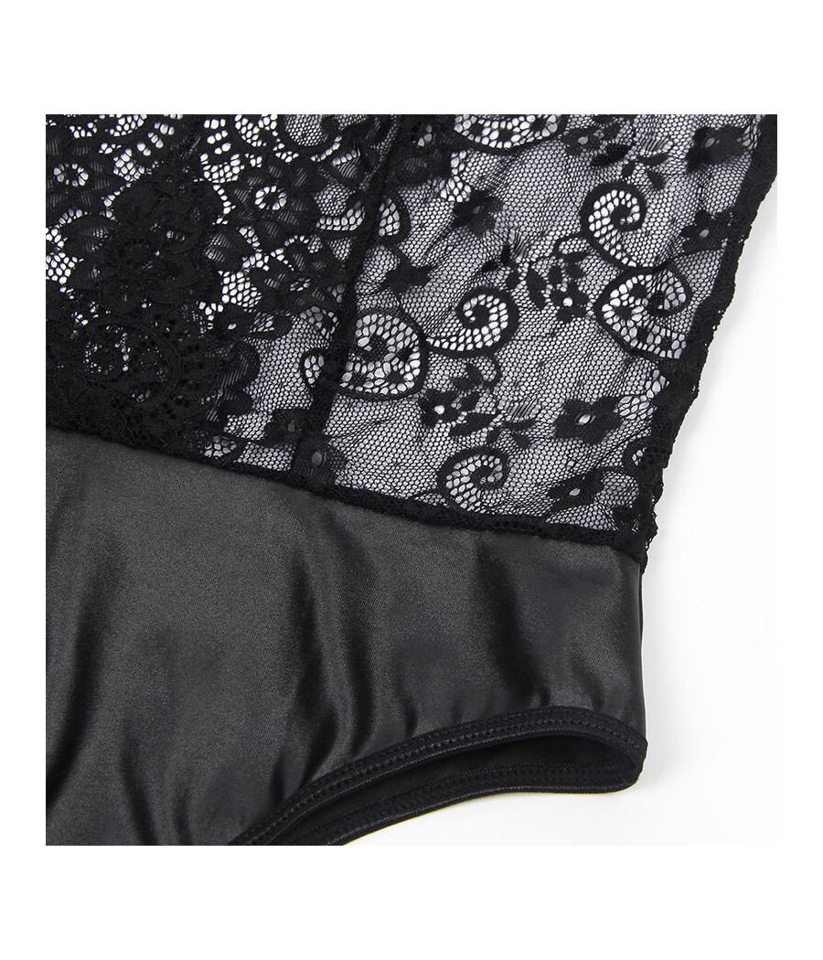 SUBBLIME - 954383 BODY SEXY COM CINTA-LIGA PRETO S/M