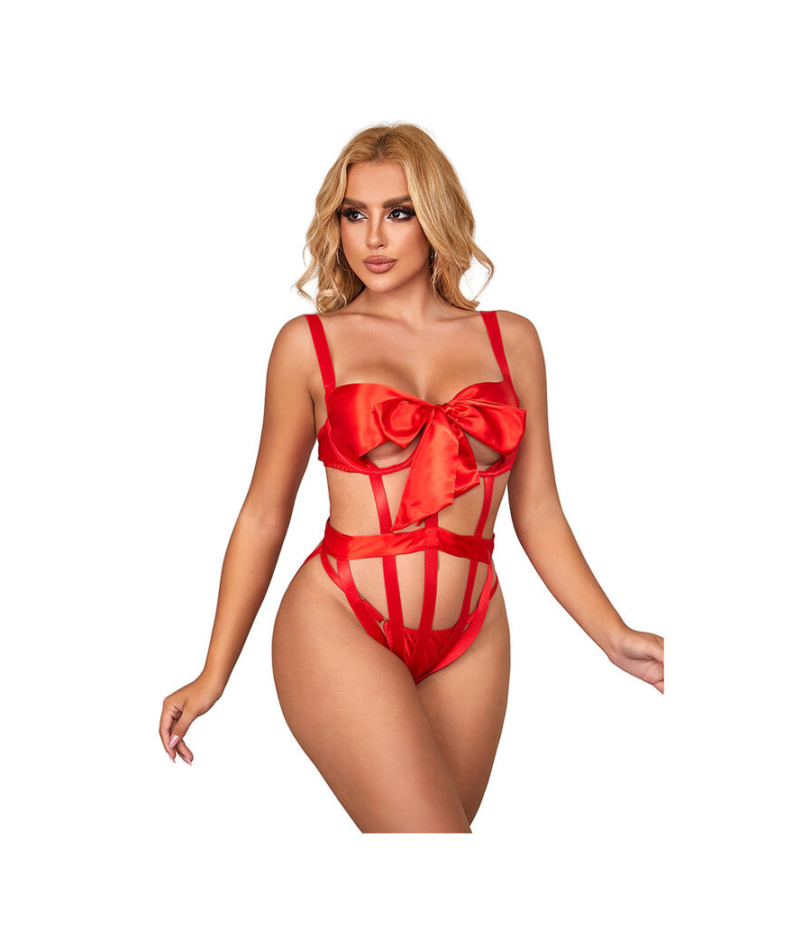 SUBBLIME - 954468 BODY SEXY CALADO CON LAZO ROJO S/M