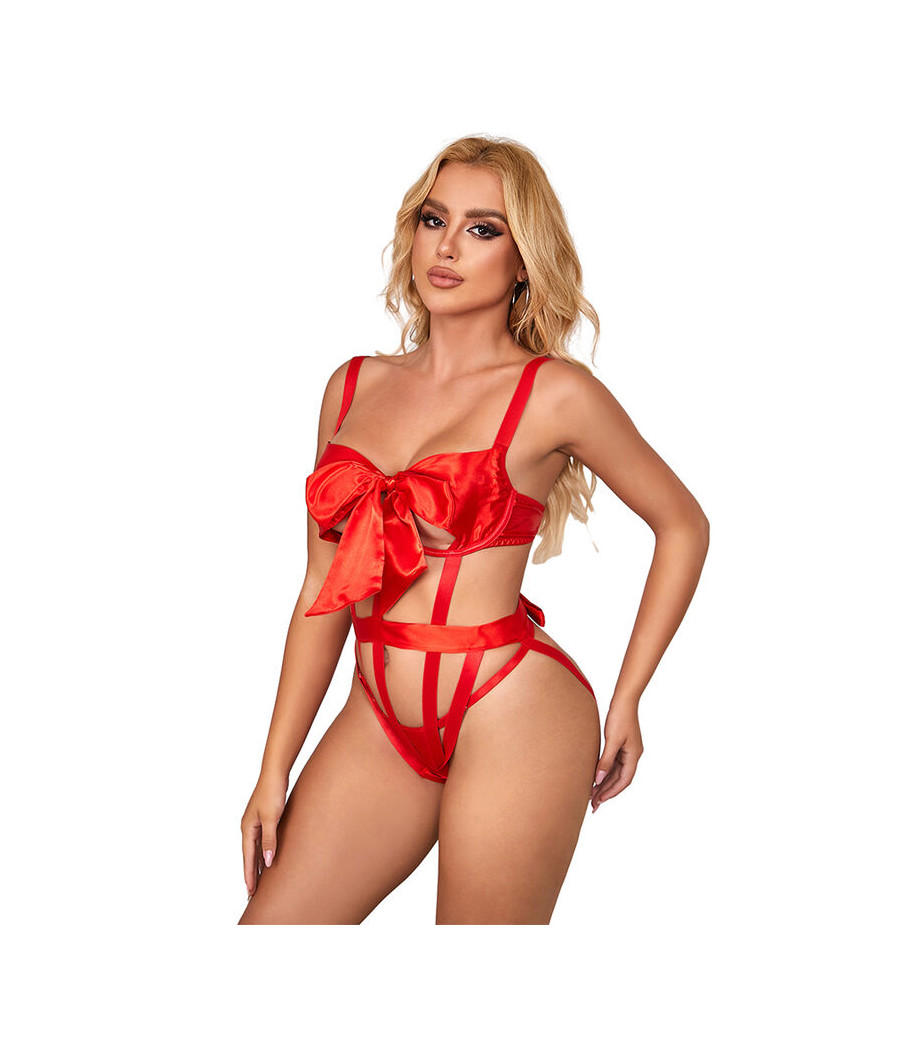 SUBBLIME - 954468 BODY SEXY AJOURÉ AVEC NOEUD ROUGE S/M
