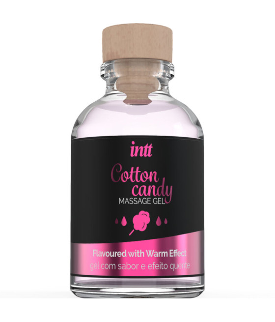 INTT MASSAGE & ORAL SEX - GEL DE MASSAGE SAVEUR COTTON BABE À PAPA ET EFFET CHAUFFANT