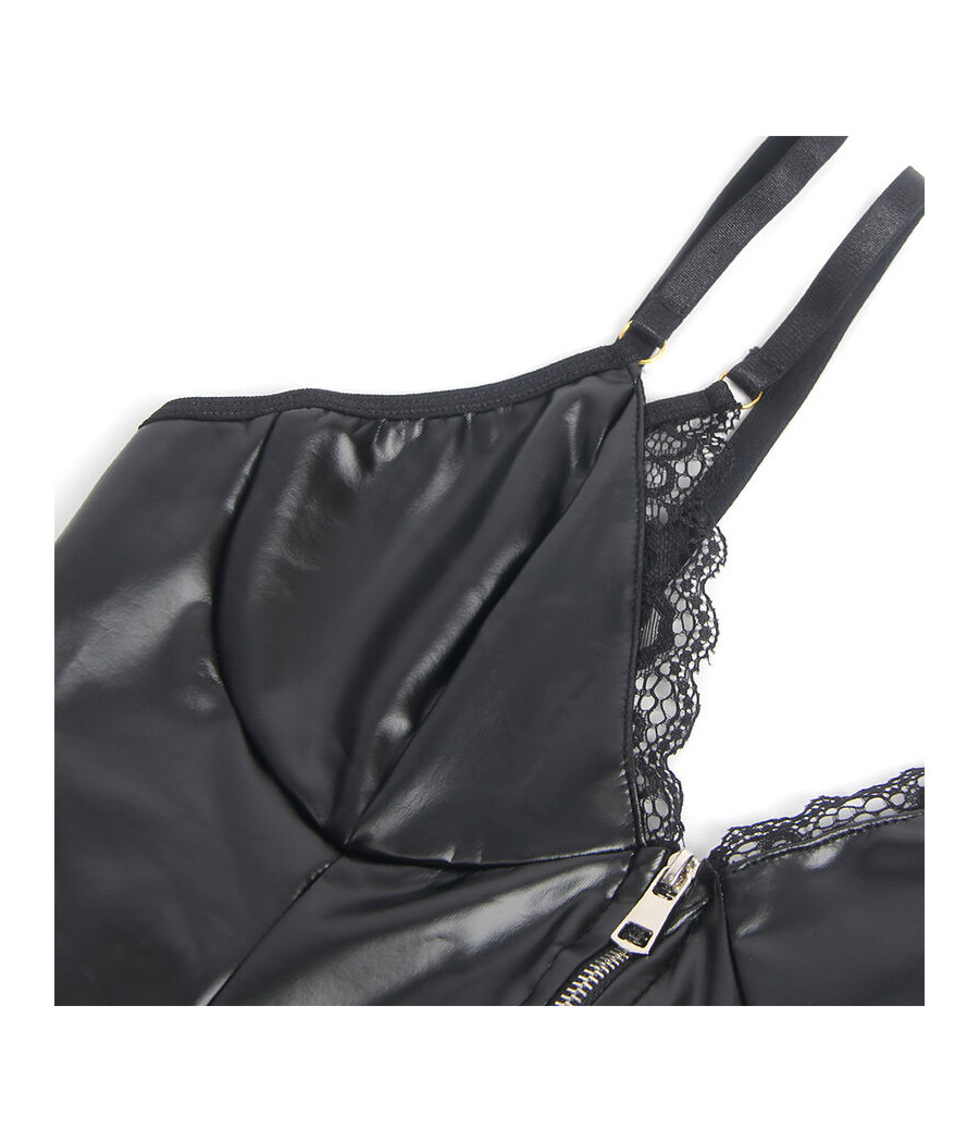 SUBBLIME - 955458 BODY IN PELLE NERA CON ZIP S/M