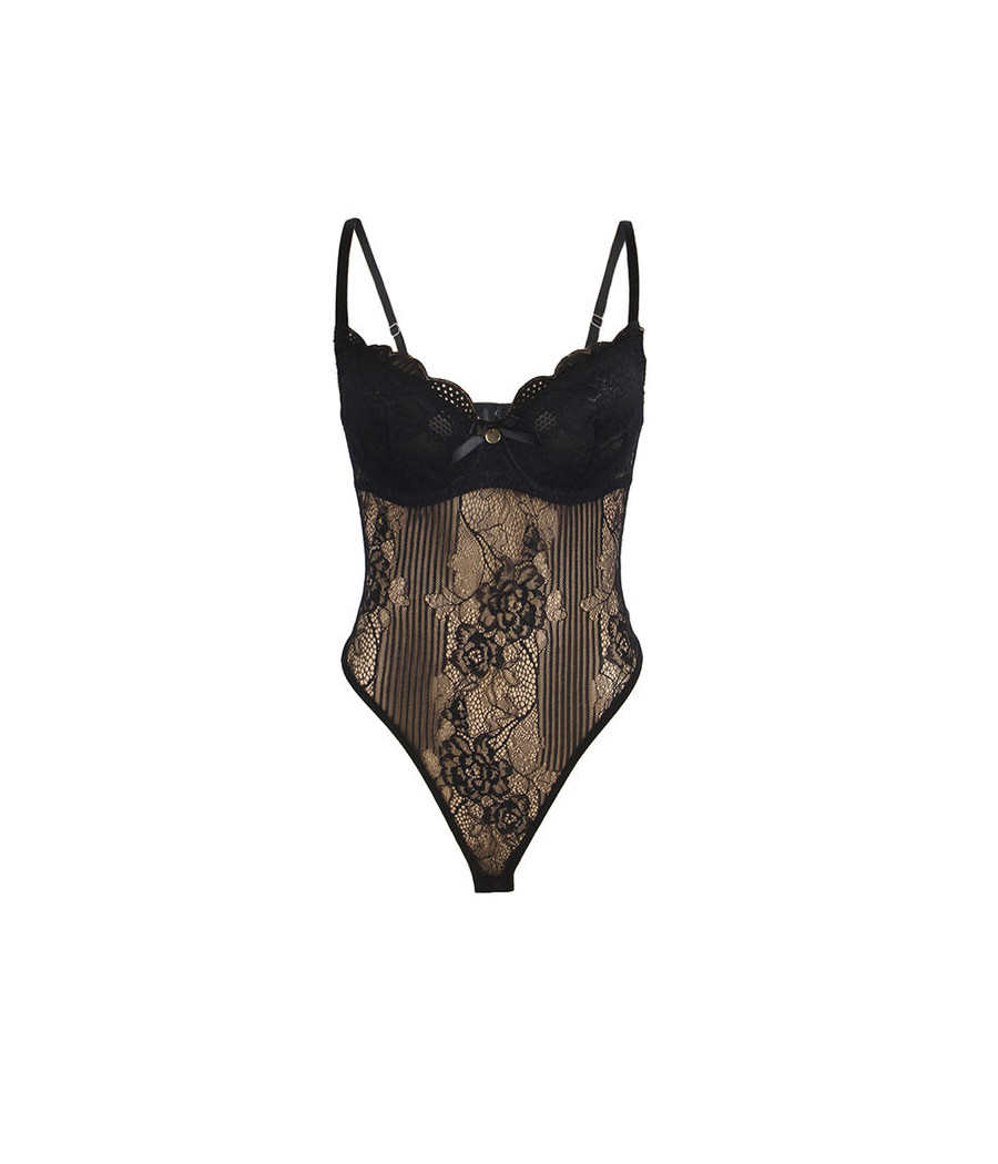 SUBBLIME - 955618 BODYSUIT DE RENDA COM FECHO DE BAIXO PRETO S/M