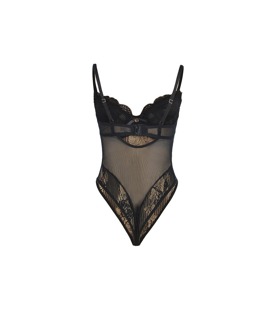 SUBBLIME - 955618 BODYSUIT DE RENDA COM FECHO DE BAIXO PRETO S/M