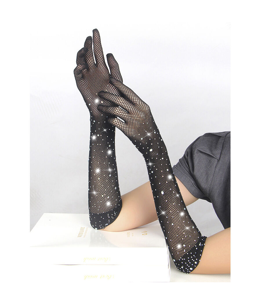 SUBBLIME - 957469SHINE TRANSPARENT GLOVES BLACK S/M