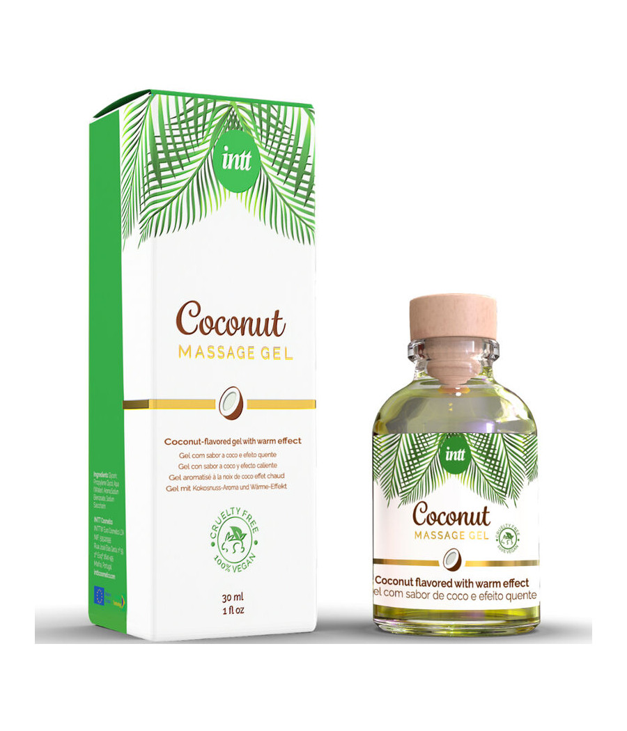 INTT - GEL DE MASAJE VEGANO CON SABOR A COCO Y EFECTO CALOR