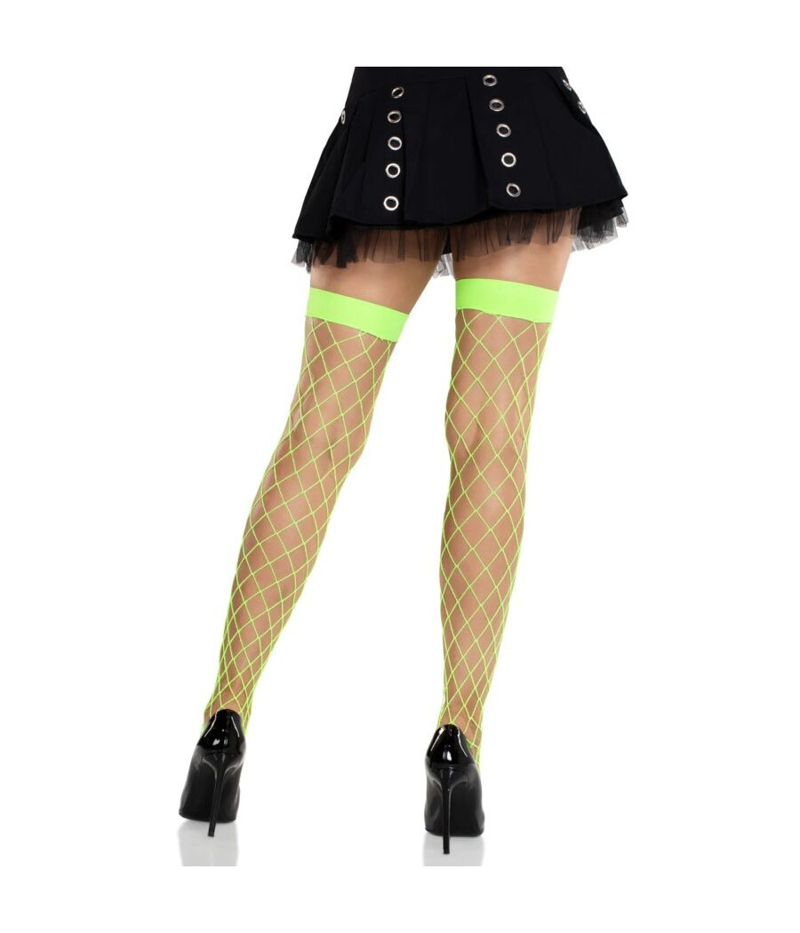 LEG AVENUE - WIDE FISHNET TIGHTS NEON GREEN