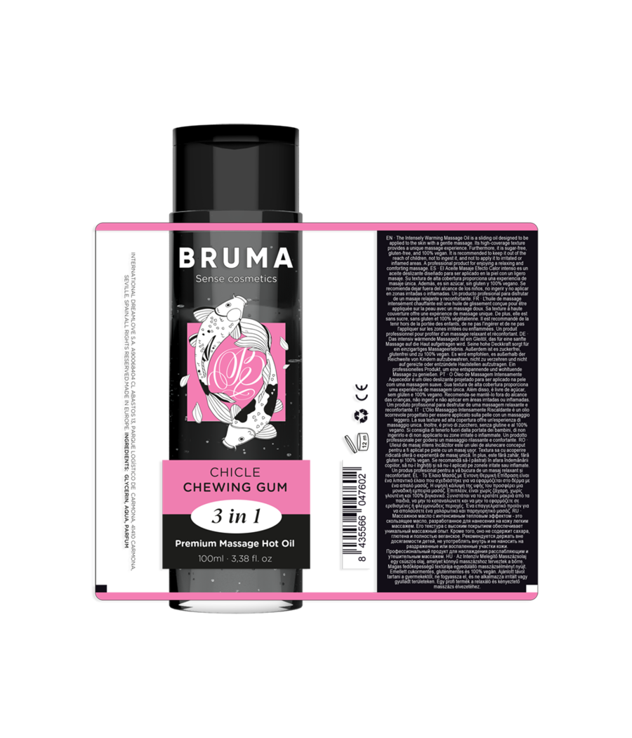 BRUMA - HUILE DE MASSAGE PREMIUM EFFET CHALEUR SAVEUR GOMME 3 EN 1 - 100 ML
