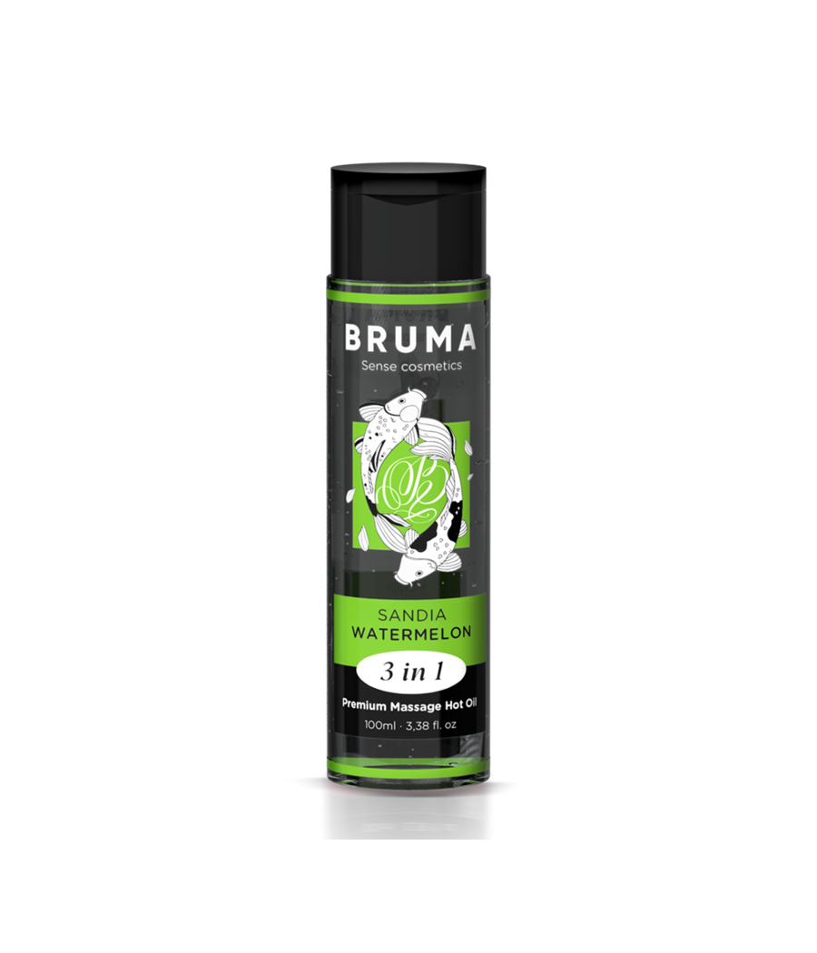 BRUMA - HUILE DE MASSAGE PREMIUM EFFET CHALEUR SAVEUR DE PASTÈQUE 3 EN 1 - 100 ML