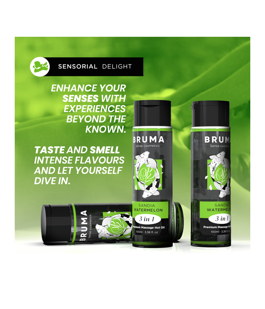 BRUMA - PREMIUM-MASSAGEÖL MIT WÄRMEEFFEKT, WASSERMELONE-GESCHMACK 3 IN 1 - 100 ML