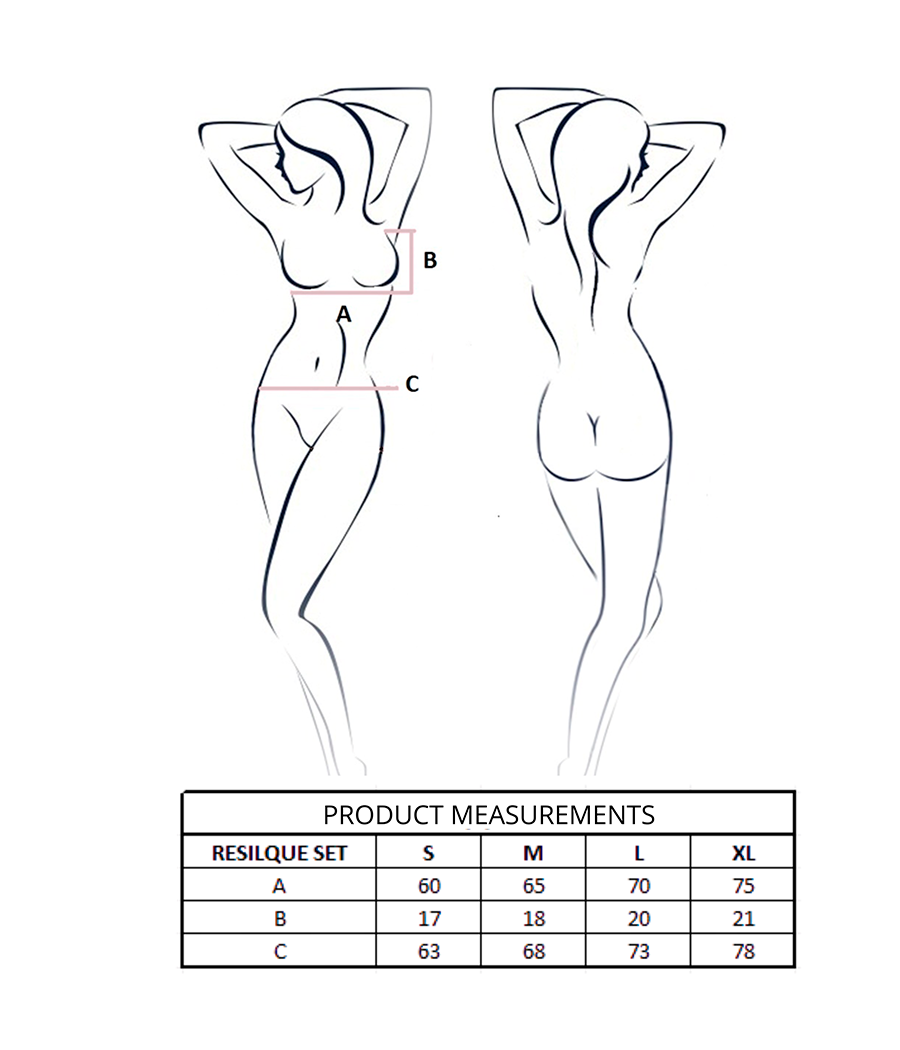 PASSION - RESILQUE REGGISENO + PERIZOMA NERO L/XL