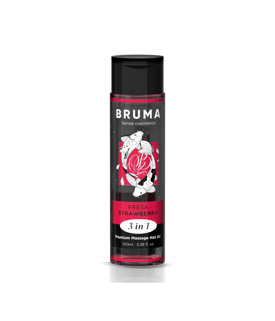 BRUMA - HUILE DE MASSAGE PREMIUM EFFET CHALEUR SAVEUR FRAISE 3 EN 1 - 100 ML