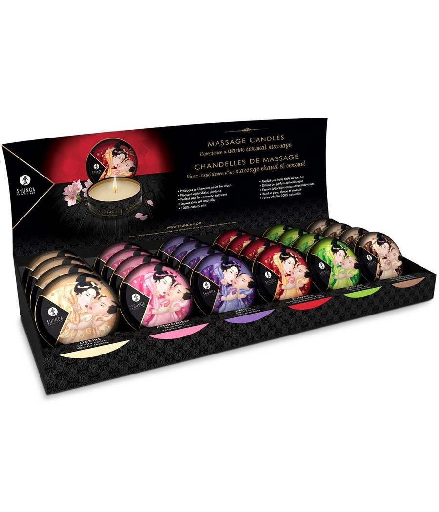 SHUNGA - MINI CARESS BY CANDLELIGHT ESPOSITORE CANDELE DA MASSAGGIO 24 UNITÀ