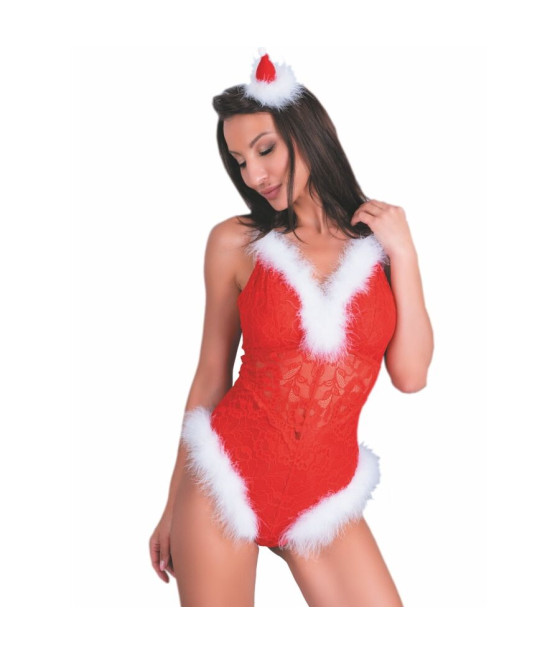 LIVCO CORSETTI FASHION - NAUGHTY SANTA LC 90706 BODYSUIT DE NATAL L/XL
