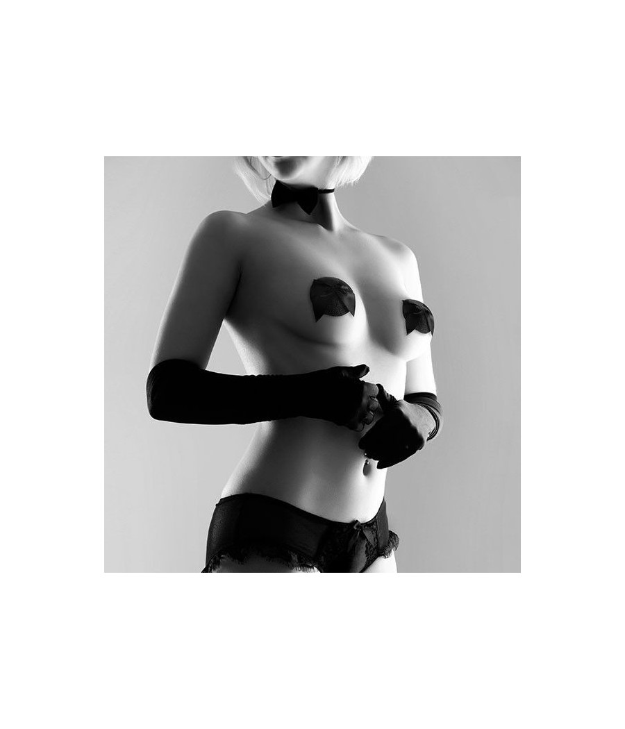 BIJOUX INDISCRETS - BURLESQUE SHINY NIPPLE COVERS WITH BOW