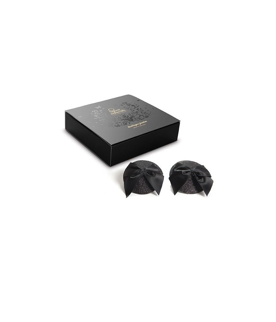 BIJOUX - BURLESQUE SHINY NIPPLE COVERS WITH BOW