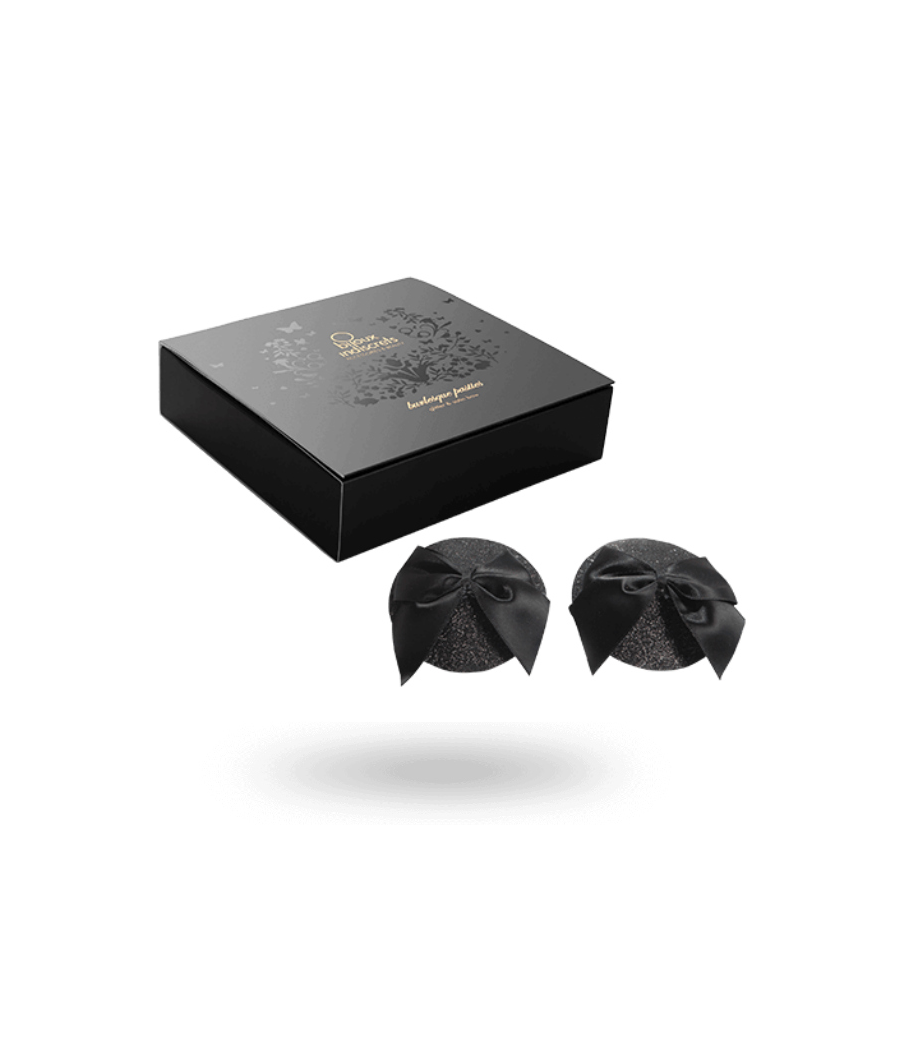 BIJOUX INDISCRETS - BURLESQUE SHINY NIPPLE COVERS WITH BOW