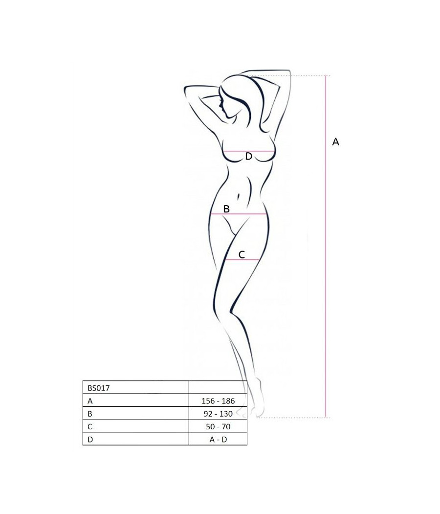 PASSION - WOMAN BS017 BODYSTOCKING BLANCO TALLA ÚNICA