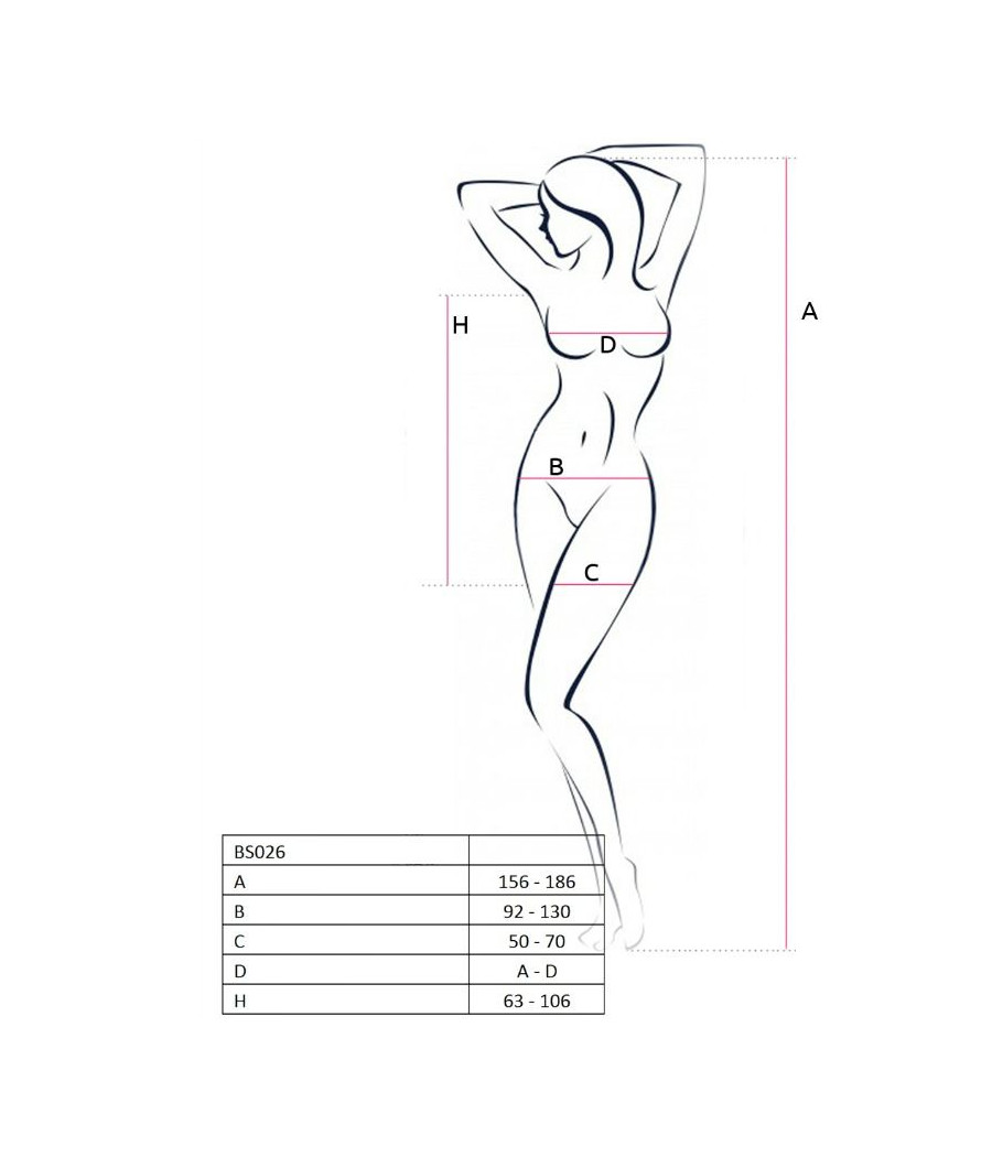 PASSION - WOMAN BS026 BODYSTOCKING ABITO BIANCO STILE TAGLIA UNICA