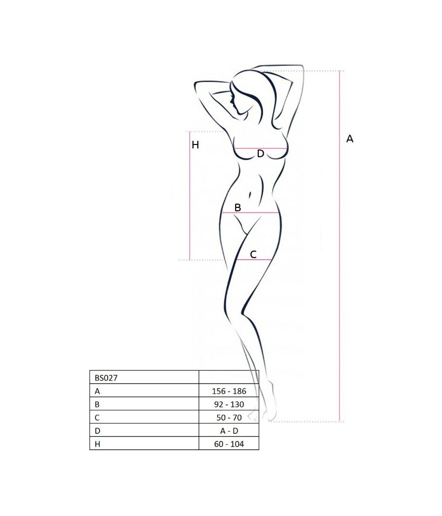 PASSION - WOMAN BS027 BODYSTOCKING ABITO ROSSO STILE TAGLIA UNICA