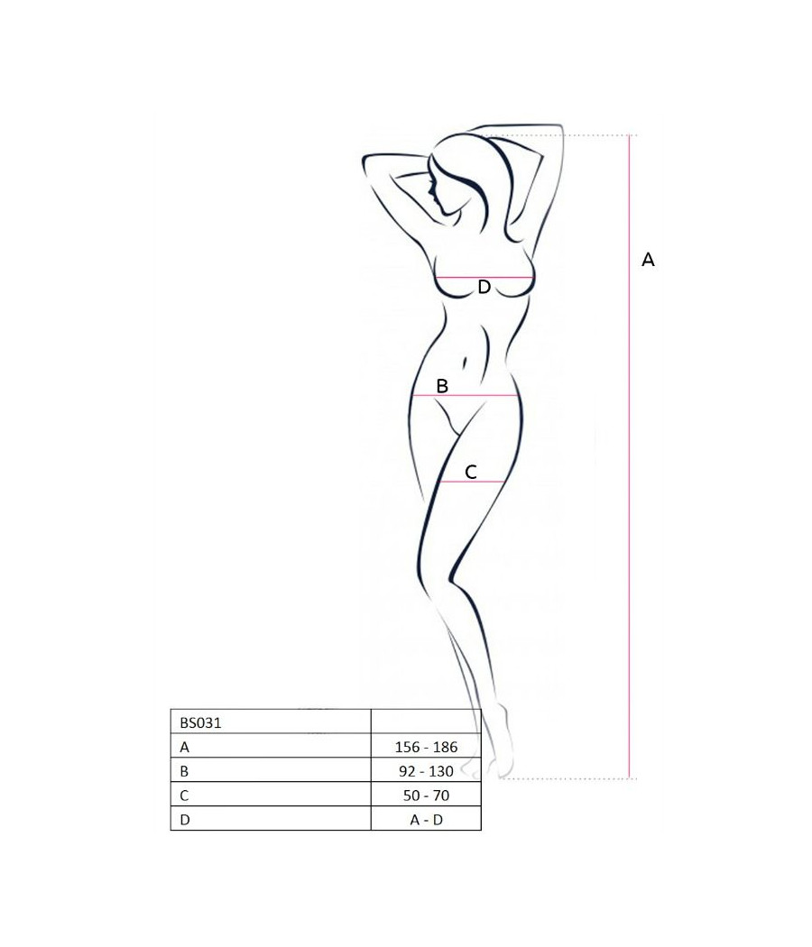 PASSION - WOMAN BS031 BODYSTOCKING BLACK ONE SIZE
